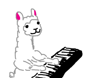 300x250 Llama Playing Piano