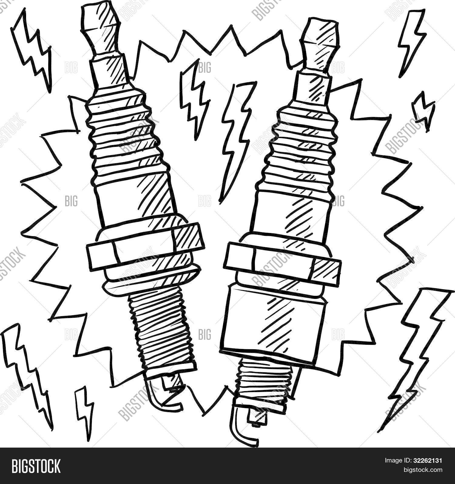 1500x1595 Spark Plug Sketch Vector Amp Photo Bigstock
