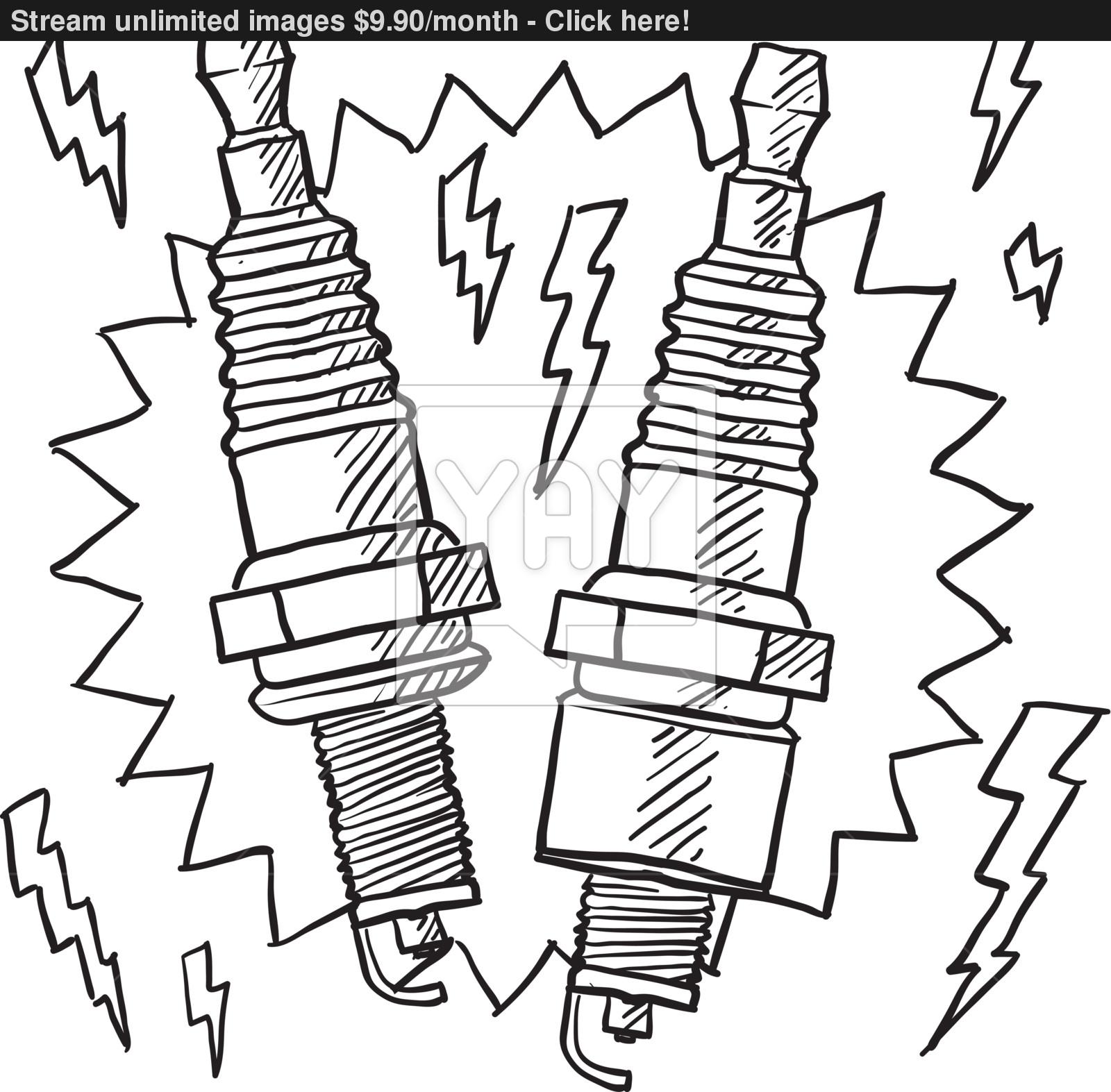 1600x1573 Spark Plug Vector Sketch Vector