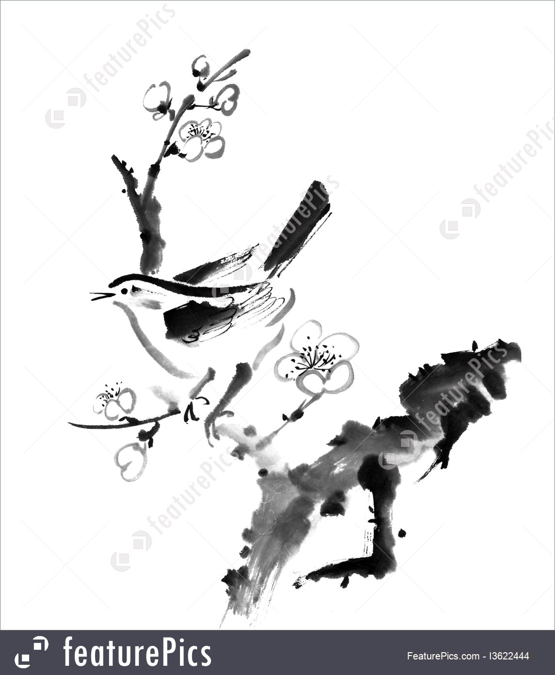 1144x1391 Chinese Ink Painting Of Plum Blossom Image