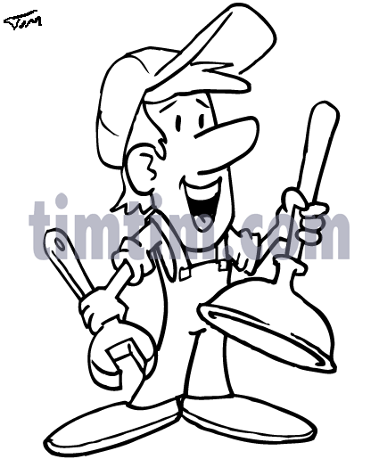 425x515 Free Drawing Of A Plumber Bw From The Category Occupations + Jobs