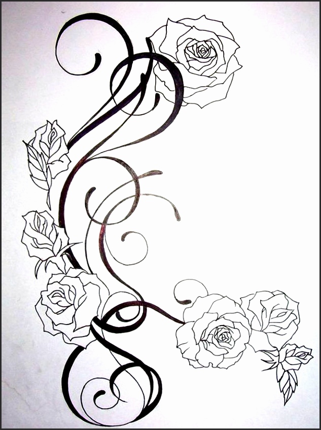 633x848 19 Pretty Flower Sketches Besttemplates
