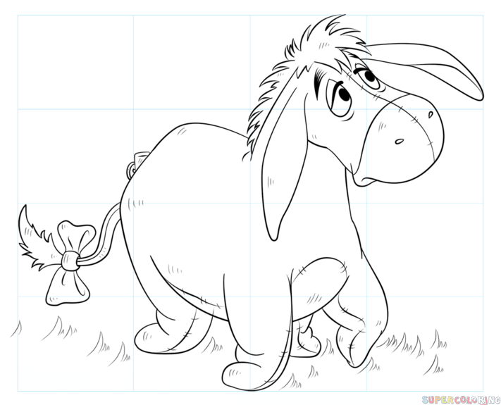 711x575 Pleasurable Ideas Eeyore Outline Coloring Pages Tattoo Online