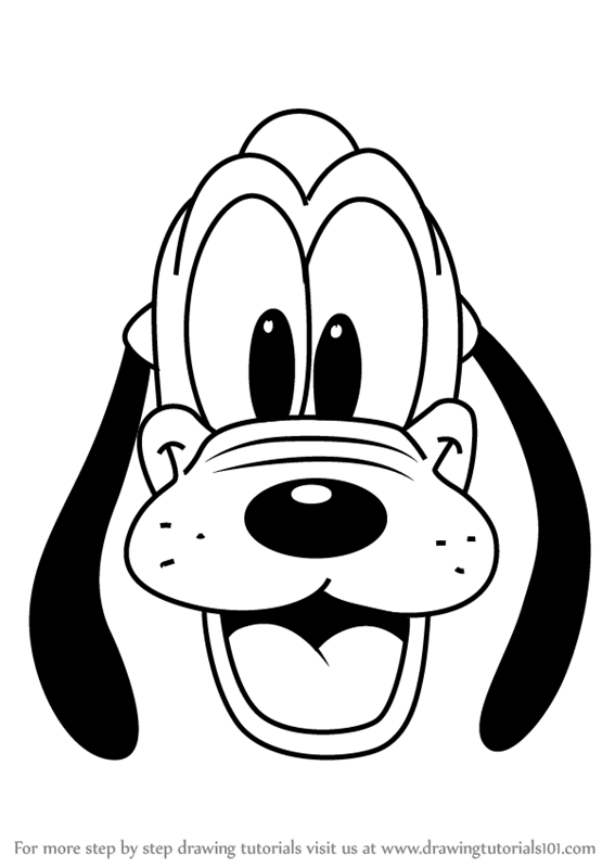 567x800 Learn How To Draw Pluto Face From Mickey Mouse Clubhouse (Mickey