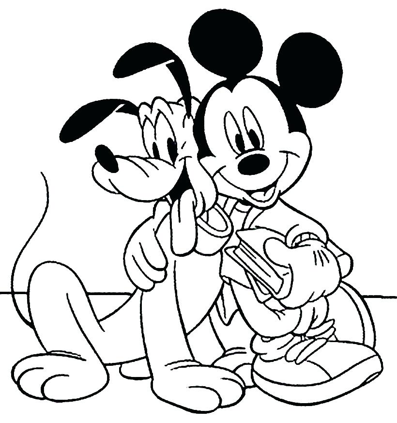 820x873 Mickey And Coloring Pages Cartoon Of Minnie Pluto Murs