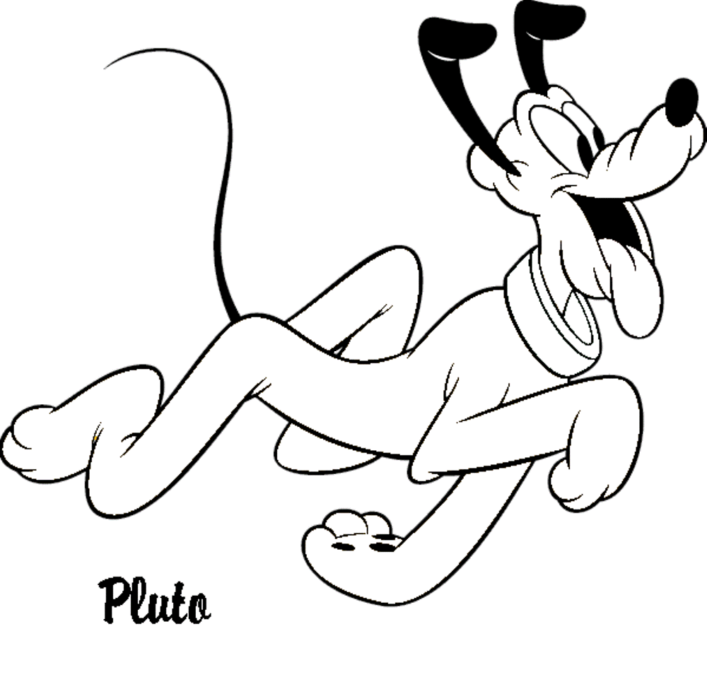 1000x975 Running Pluto Coloring Pages Cartoon Of