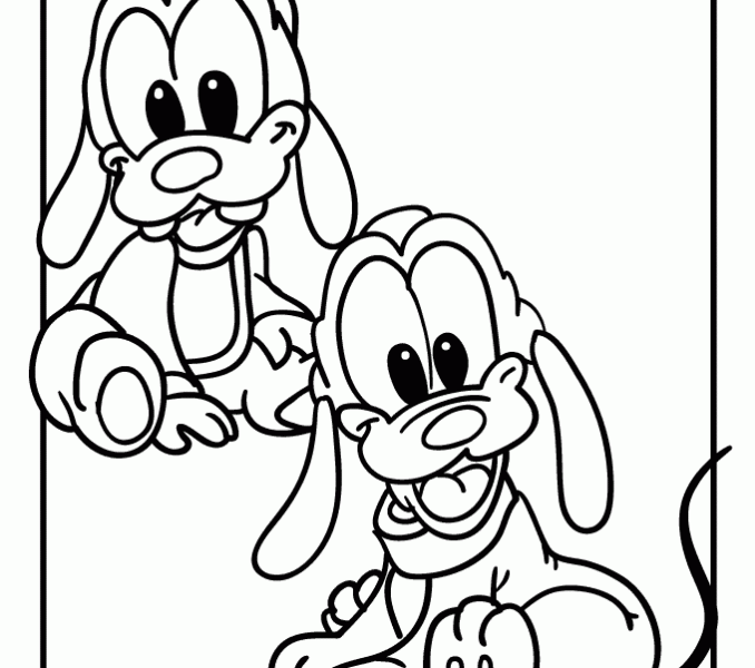 678x600 Disney Babies Coloring Pages Goofy And Pluto Disney Babies