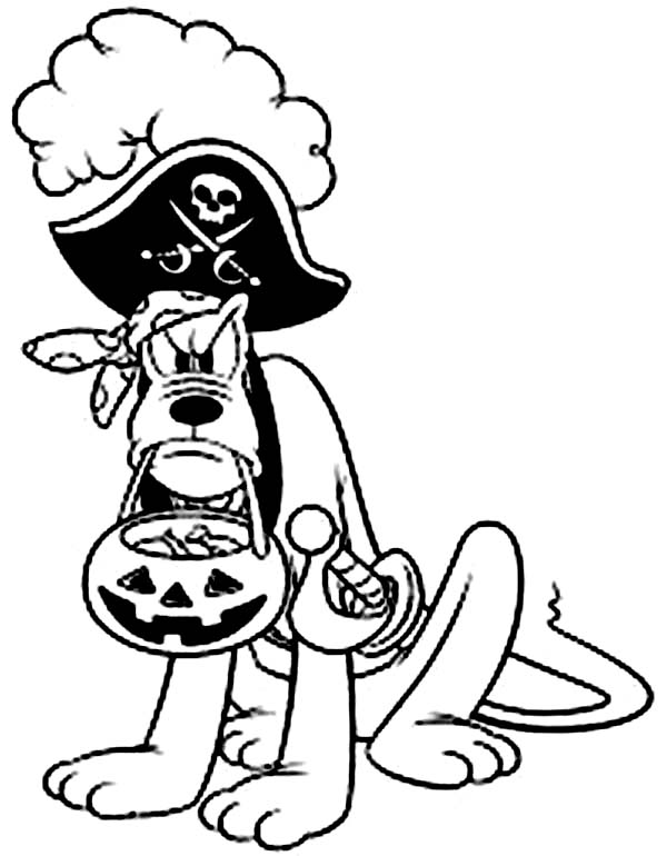 600x770 Disney Halloween Pluto The Pirate Coloring Page Color Luna