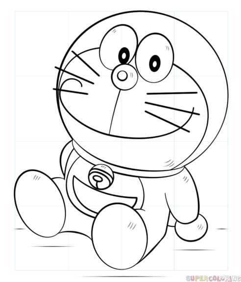 492x575 How To Draw Doraemon Step By Step Drawing Tutorials