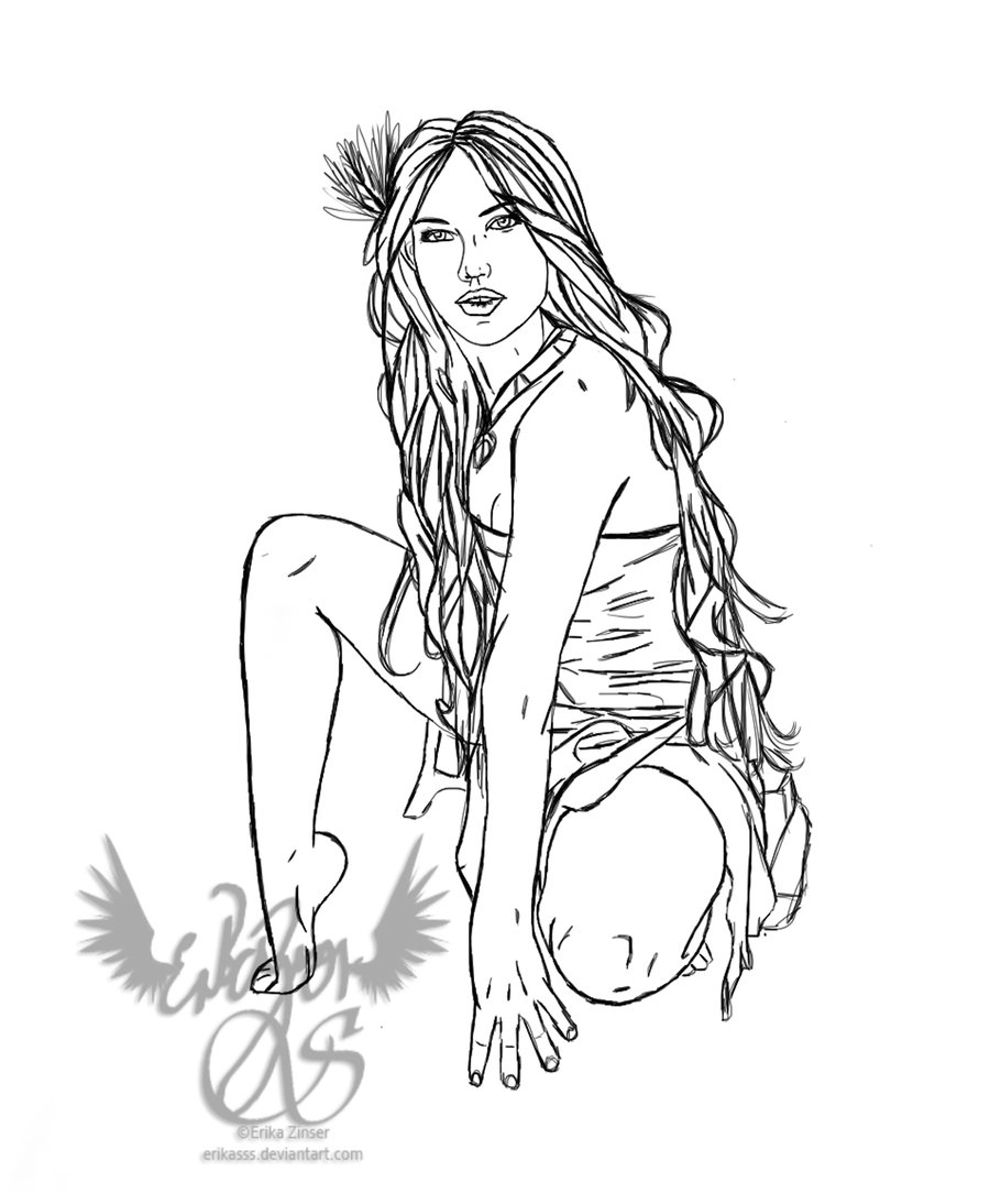 900x1084 Pocahontas Sketch By Glimpen
