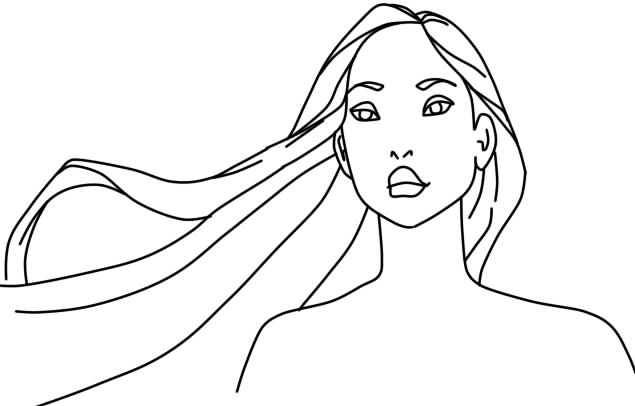 635x406 How To Draw Pocahontas With A Pencil In Stages