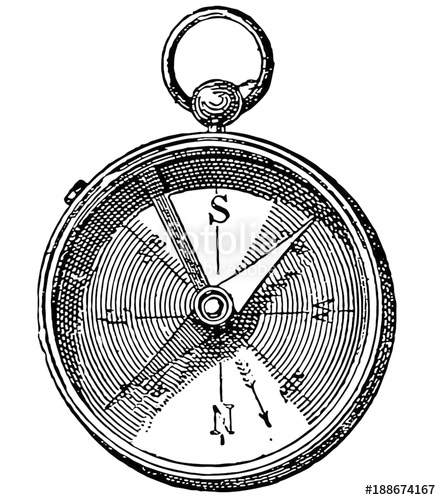 441x500 Old Magnetic Compass