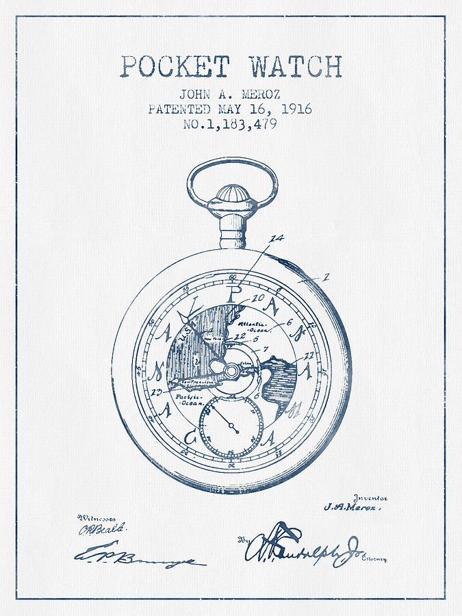 675x900 Pocket Watch Patent From 1916