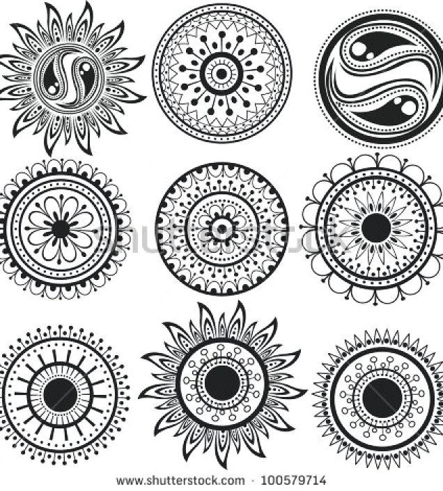 636x705 Diy Mandala Flower Tattoos Designs