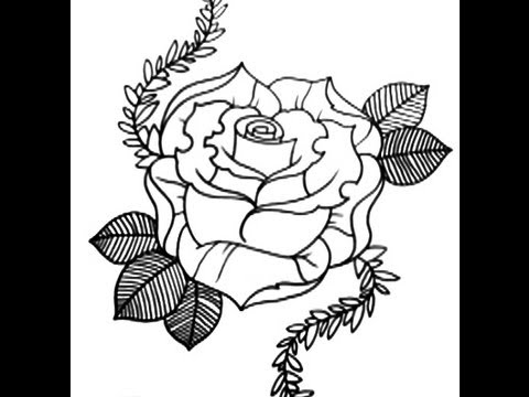 480x360 How To Draw A Rose New Skool Tattoo Style Part 1