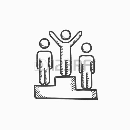 450x450 Winners On Podium Vector Sketch Icon Isolated On Background