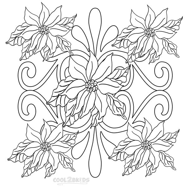 600x610 Printable Poinsettia Coloring Pages For Kids Cool2bkids