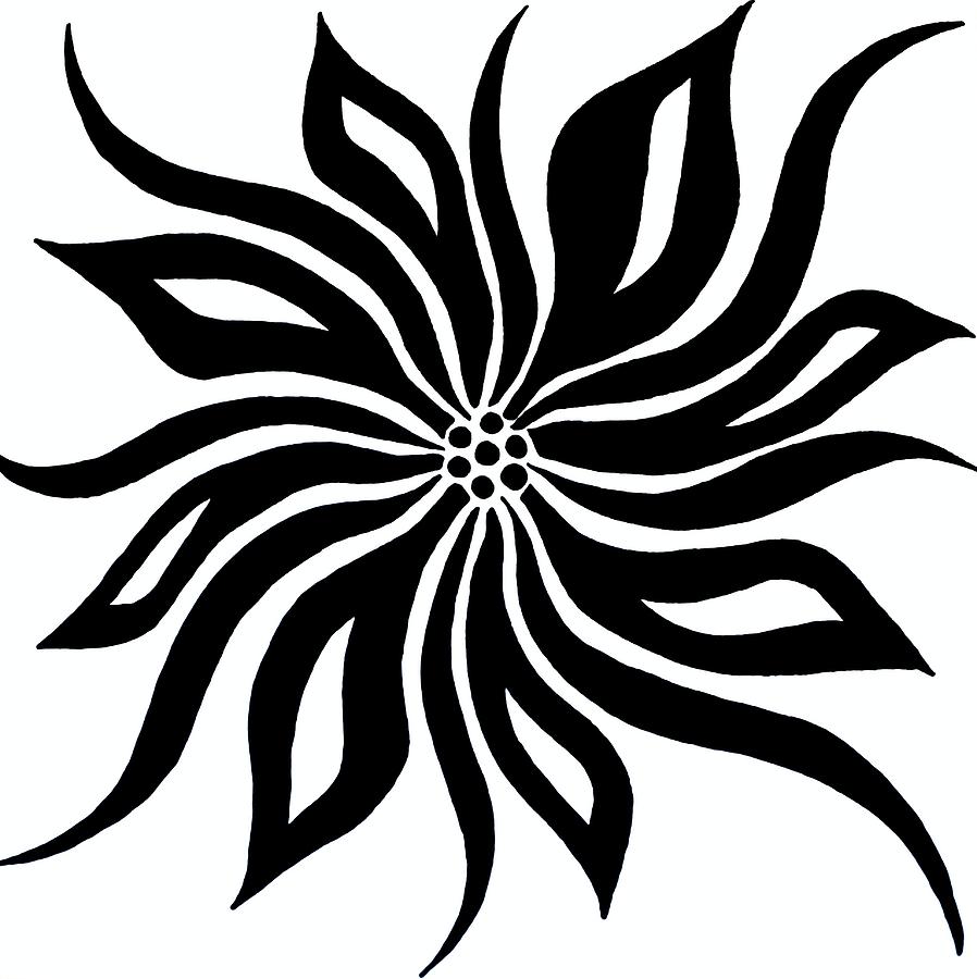 898x900 Inky Poinsettia Drawing By Beth Akerman