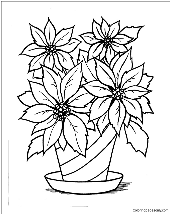 683x859 Terrific Poinsettia Coloring Page 44 About Remodel Free Coloring
