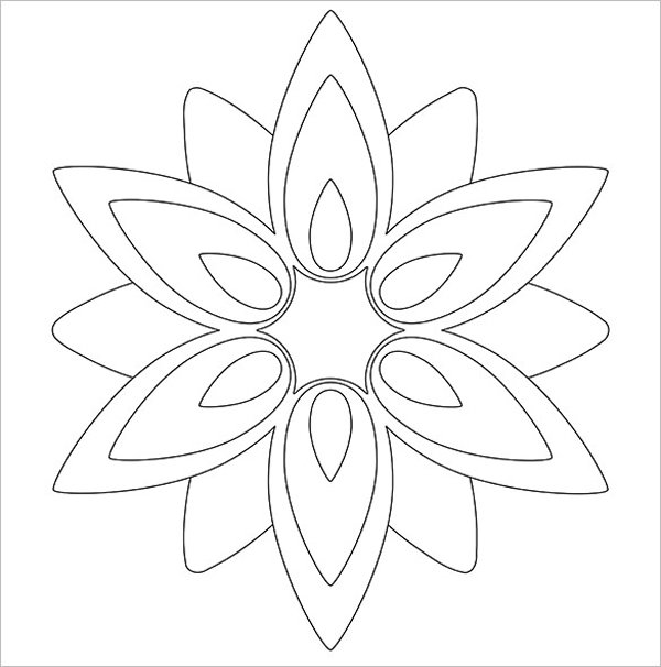 600x606 Poinsettia Drawing Outline