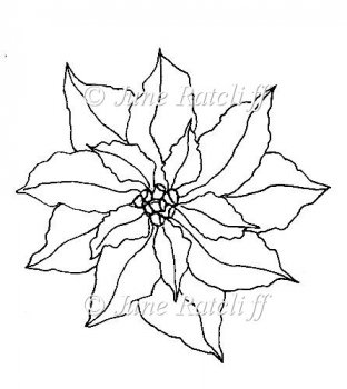 312x350 Poinsettia Clipart Black And White