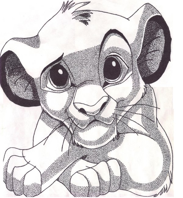 600x647 Simba Pointillism By Sunshiny Disposition