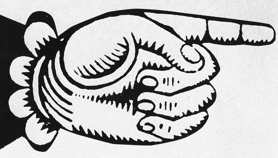 900x512 Pointing Finger Painting By English School