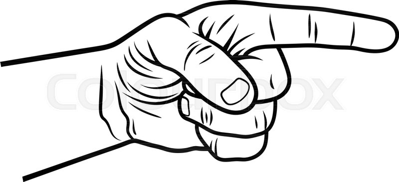 800x365 Pointing Hand. Vector Illustration Of A Pointing Finger. Hand