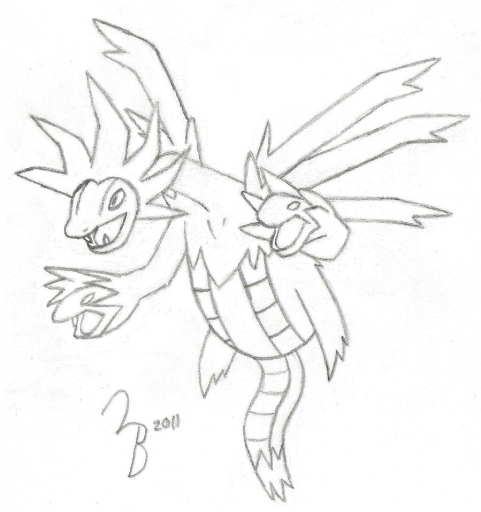 963x1024 Pencil Drawings Of Pokemon Pokemon Hydreigon Sketch Lazy Bing