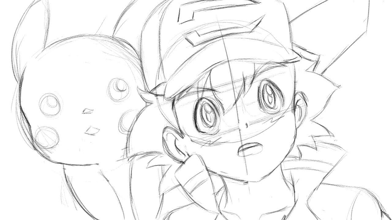 1280x720 Drawing Ash ( Pokemon Movie 2018) Sketch