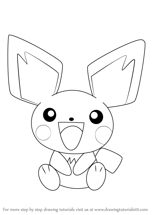 598x844 Learn How To Draw Pichu From Pokemon (Pokemon) Step By Step