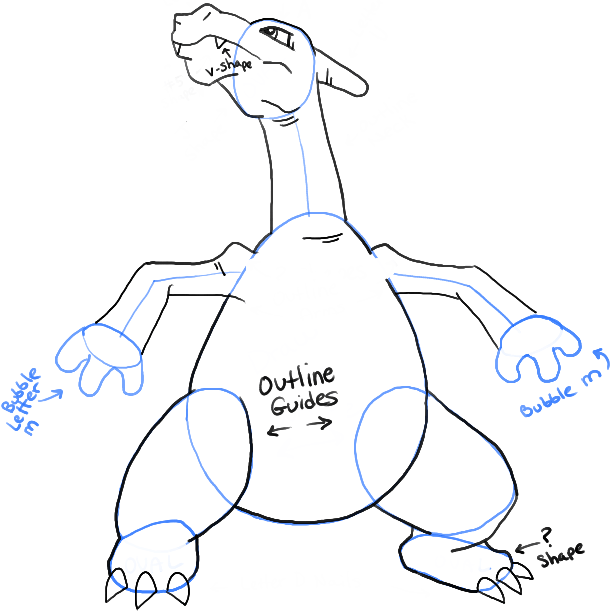 614x612 How To Draw Charizard From Pokemon With Easy Steps