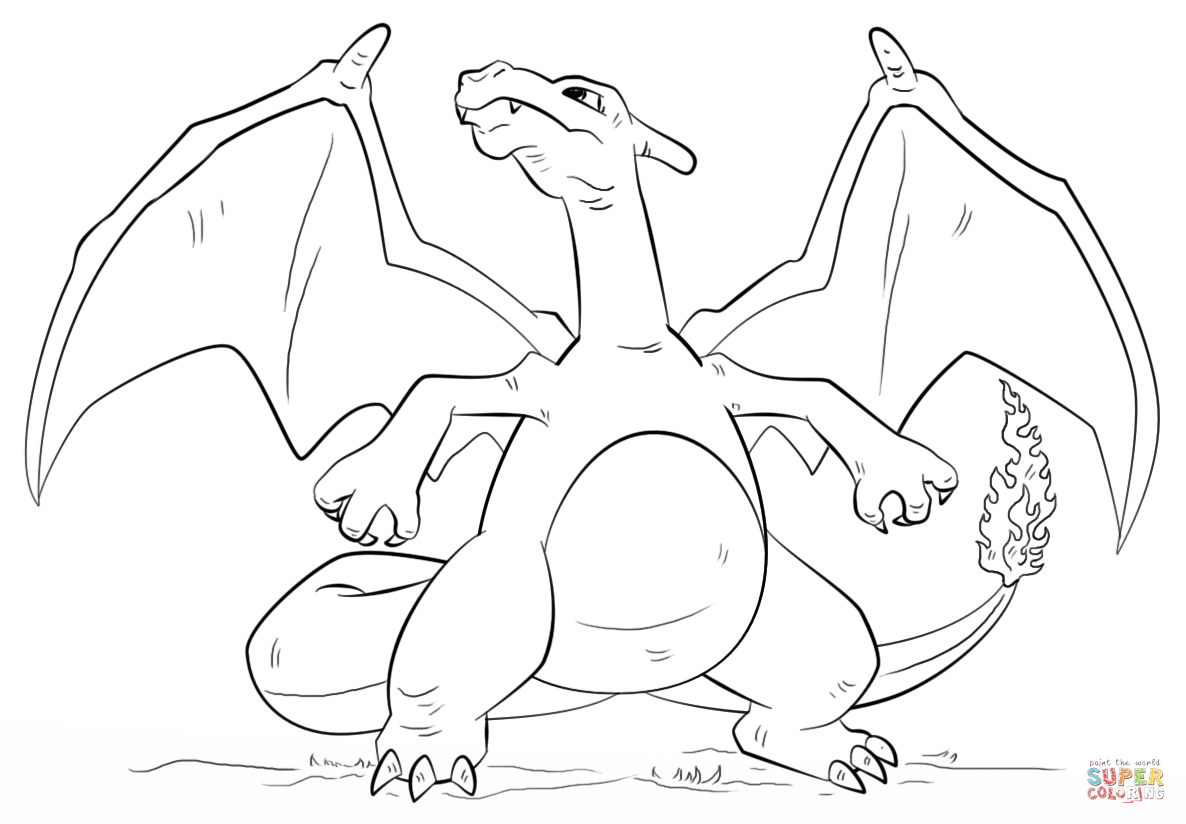 1186x824 Pokemon Coloring Pages Charizard For Amusing Page Draw