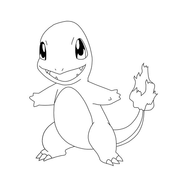 600x600 Free Charmander Lineart By Behindclosedeyes00