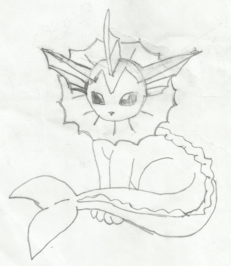 894x1030 Pokemon Drawing Of Vaporeon By Thecupcaketurtle