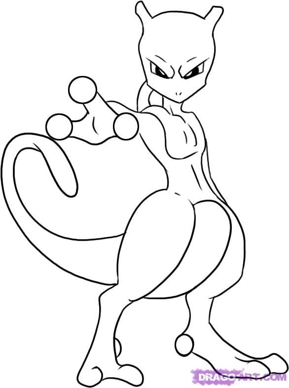 586x787 How To Draw Mewtwo From Pokemon Step 5 How To Draw