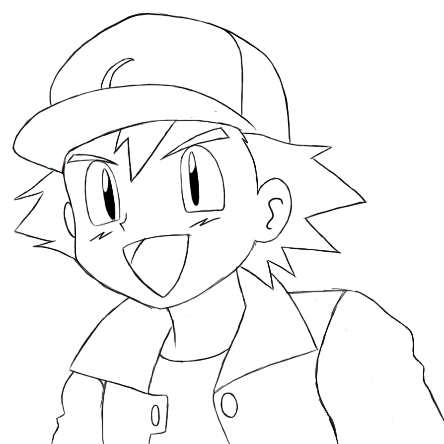 894x894 How To Draw Ash Ketchum