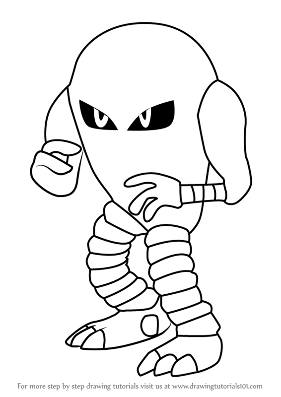 566x800 Learn How To Draw Hitmonlee From Pokemon Go (Pokemon Go) Step By