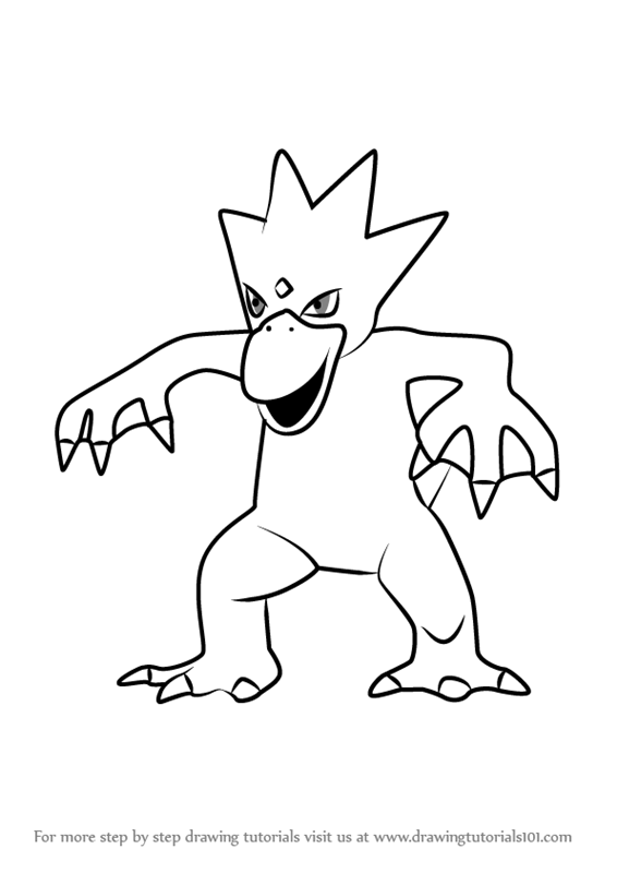 566x800 Learn How To Draw Golduck From Pokemon Go (Pokemon Go) Step By
