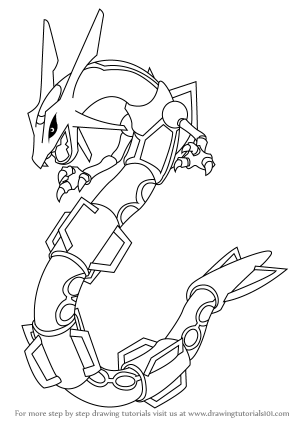 598x844 How To Draw Rayquaza From Pokemon