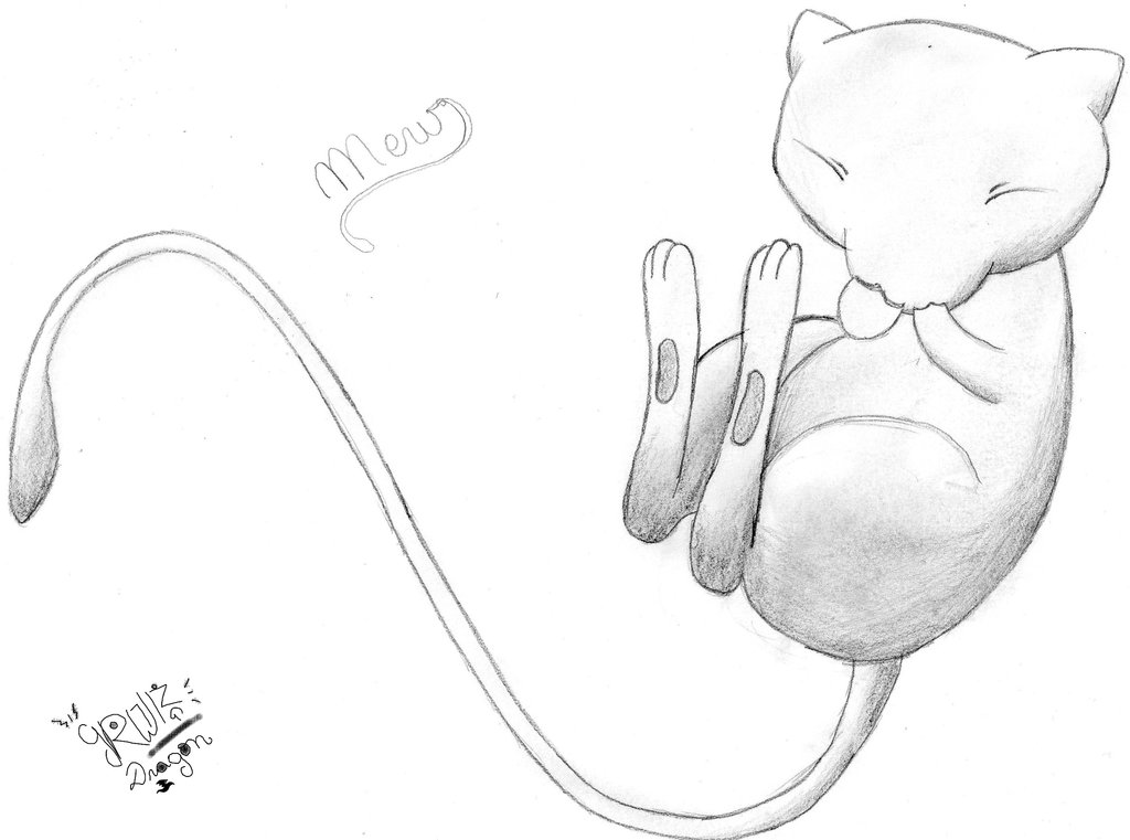 1024x761 Mew From Pokemon By Growlingdragon