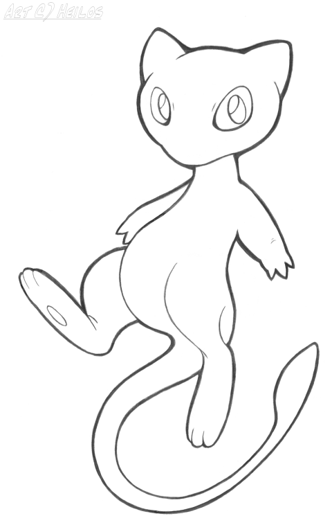 480x758 Mew Lineart By Heilos