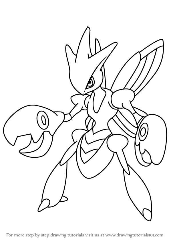 598x845 Learn How To Draw Scizor From Pokemon (Pokemon) Step By Step
