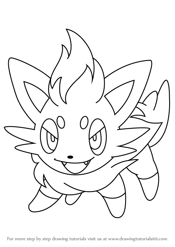 600x846 Learn How To Draw Zorua From Pokemon (Pokemon) Step By Step