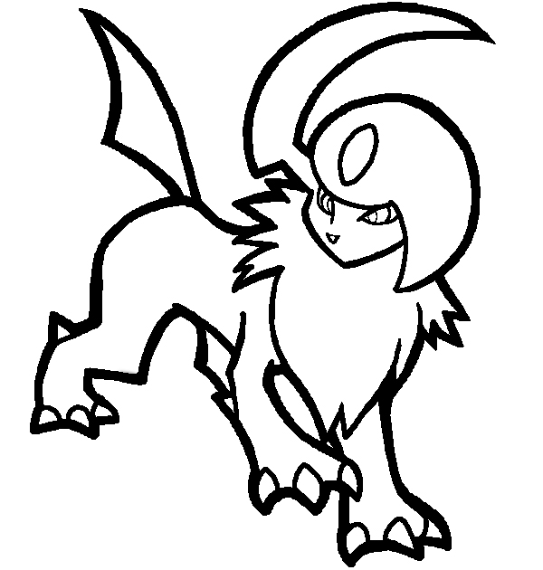 600x630 Pokemon Coloring Pages Absol For Cure Print Draw Printable