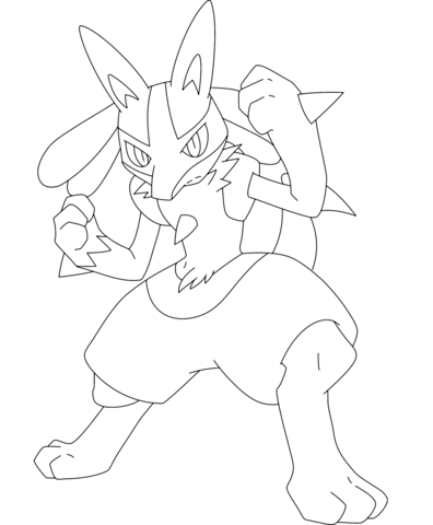 396x480 Lucario Coloring Page Free Printable Coloring Pages