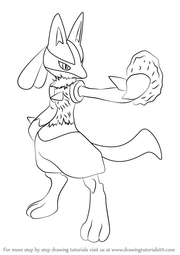 598x844 Step By Step How To Draw Lucario From Super Smash Bros