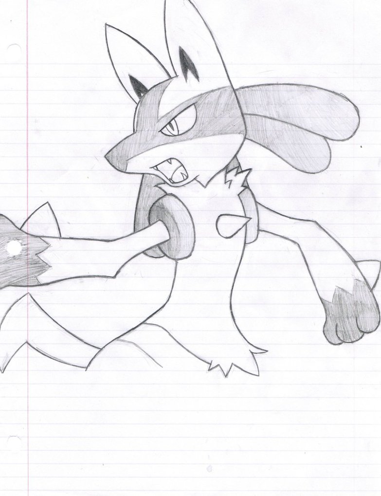 783x1020 Lucario Drawing By Pikachufan900