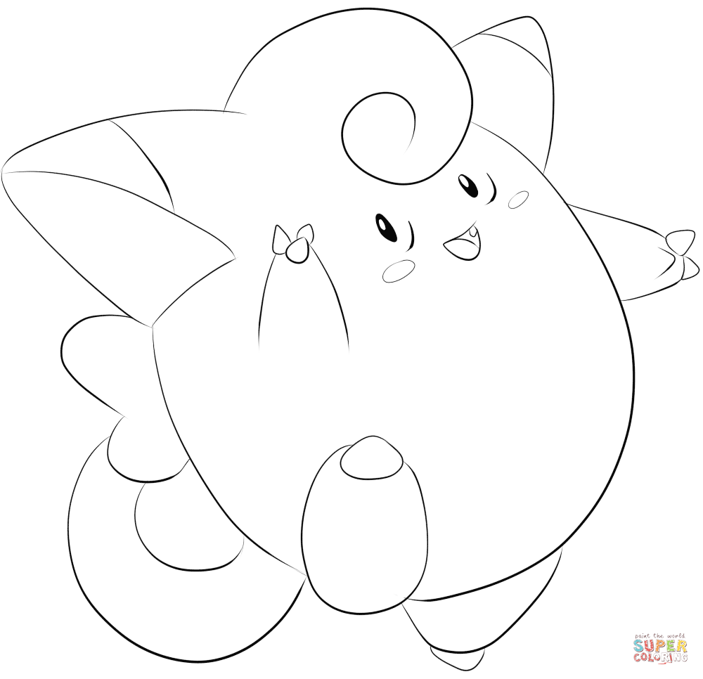 1000x966 Clefairy Coloring Page Free Printable Coloring Pages