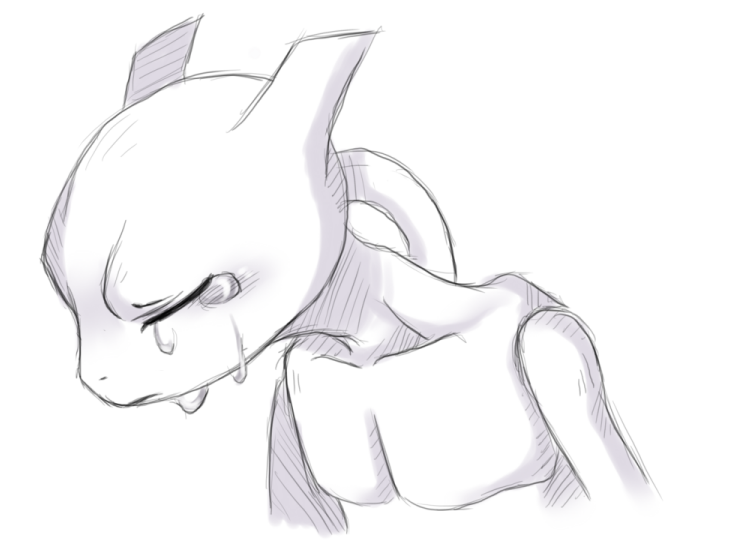 730x547 Crying Mewtwo By Snuddi